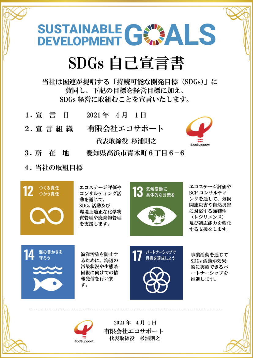 SDGs 自己宣言書